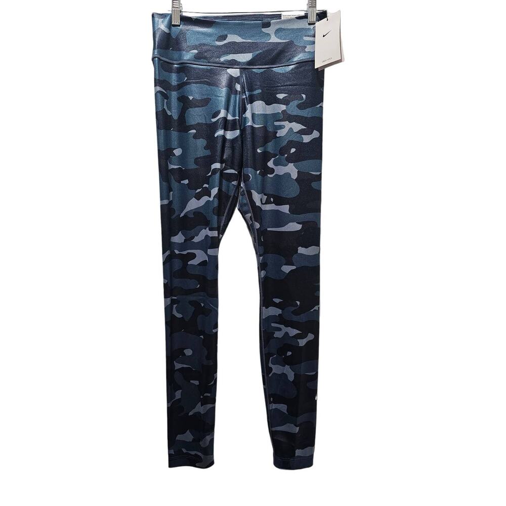 Women's Nike One Dri Fit Mid Rise Leggings SIZE Medium Blue Camo